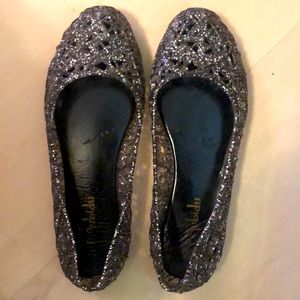 Size 8 glitter jellies